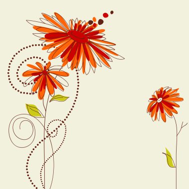 Cute floral greeting card clipart