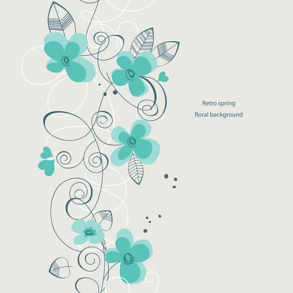 レトロな春の花の背景 (シームレス パターン) — ストックベクタ