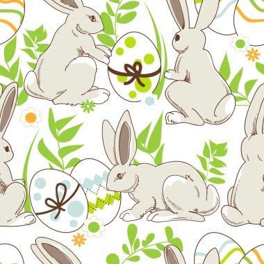 Easter cartoon seamless pattern clipart