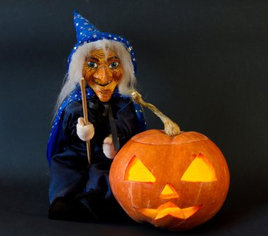 Helloween korkutucu sürme cadı ile kabak