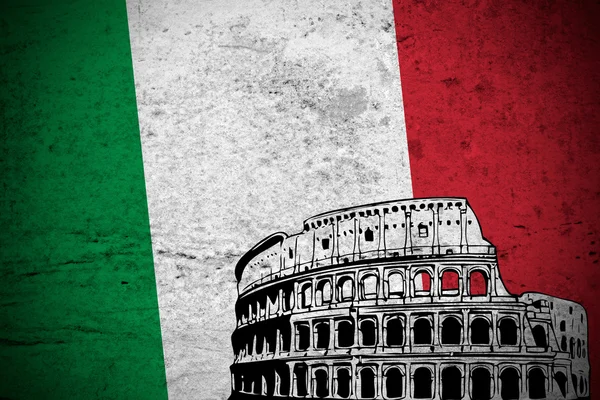Bandeira grunge italiana — Fotografia de Stock