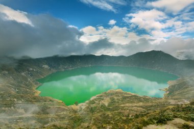 Quilotoa Volcano Lagoon Hdr clipart