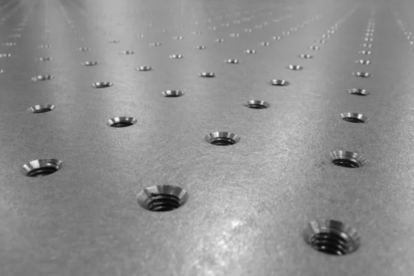 鋼の光学テーブルのバック グラウンド — ストック写真