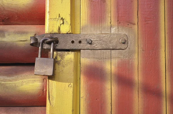 Locked door fragment — Stock Photo, Image
