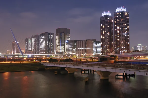 Noční odaiba, Tokio — Stock fotografie