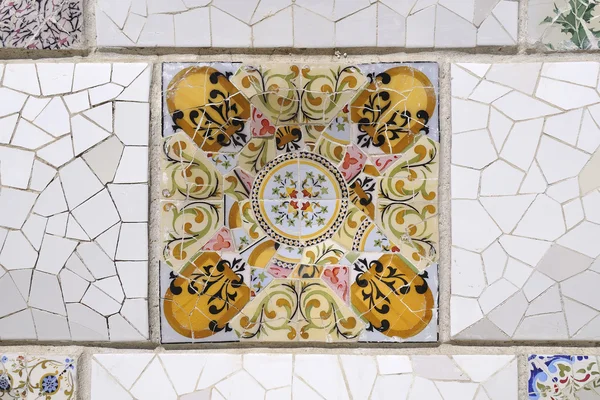 Mozaika ornament, barcelona — Stock fotografie