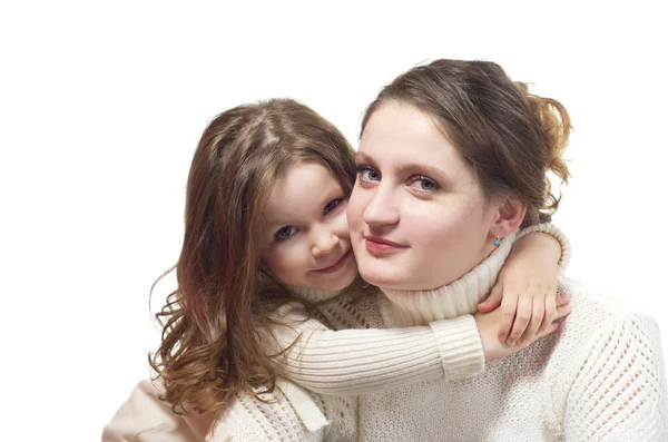 Красивая маленькая девочка и ее мать — стоковое фото