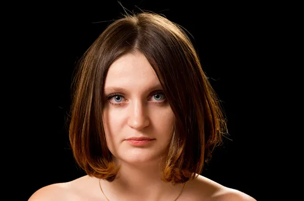 Bella donna con taglio di capelli bob — Foto Stock