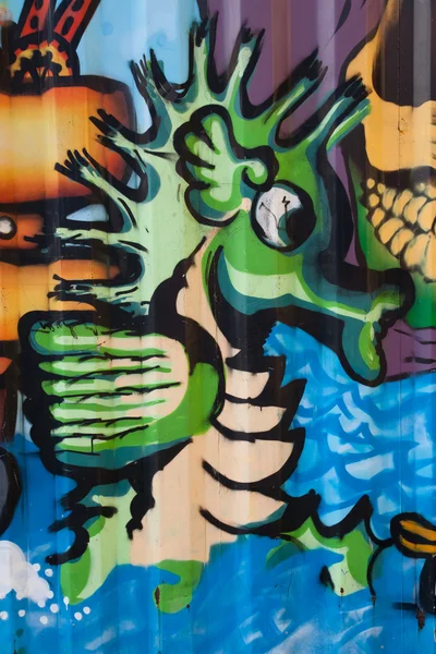 Cavalluccio marino di street art — Foto Stock