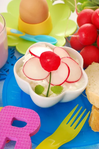 Spring breakfast for child — Stock Photo, Image
