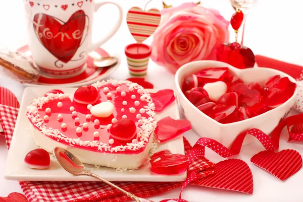 Galaretki ciasto dla Walentynki — Zdjęcie stockowe