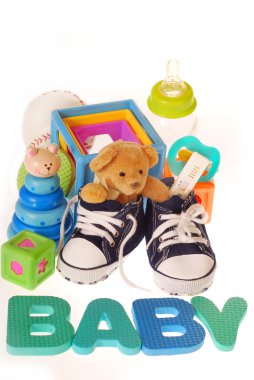 Baby boy stuffs clipart