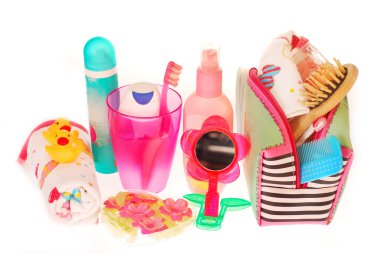 Toiletries stuffs for little girl clipart