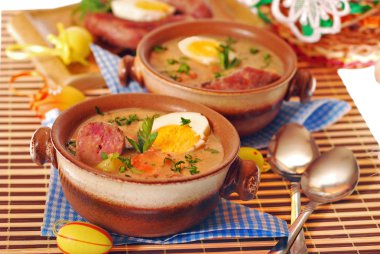 White borscht for easter clipart