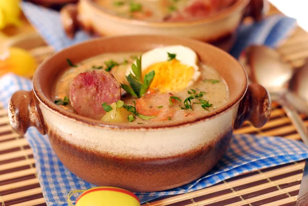White borscht for easter — Stock Photo, Image