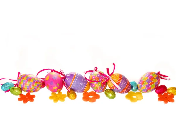 Border with easter eggs — Stock Photo, Image