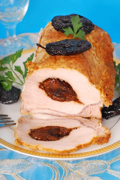 Loin of pork with prune — Stock Photo, Image