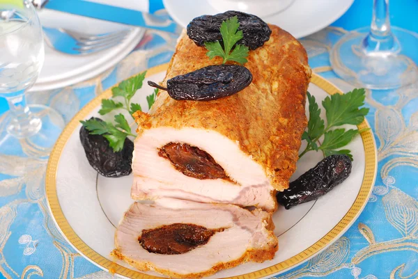 Loin of pork with prune — Stock Photo, Image