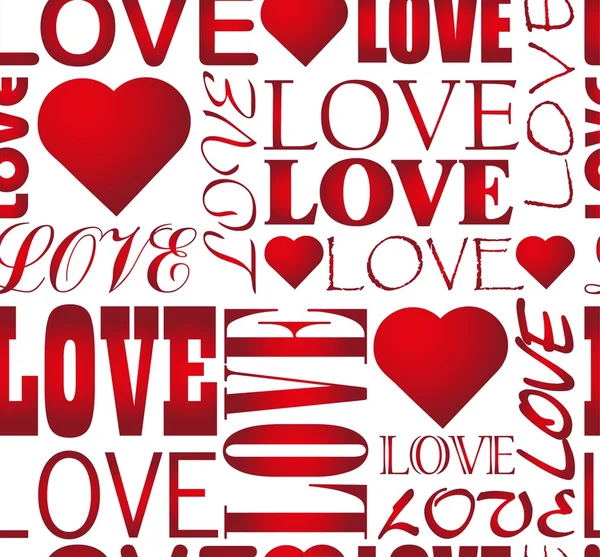 Nahtlose Liebe Herz Muster Vektor — Stockvektor