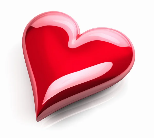 Red Glossy Heart — Stock Photo, Image