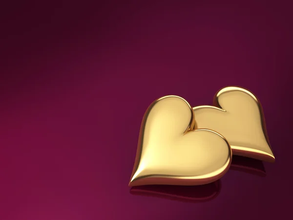 Goldene Herzen lizenzfreie Stockbilder