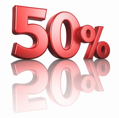 Glossy Red Fifty Percent clipart