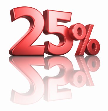 Glossy Red Twenty Five Percent clipart