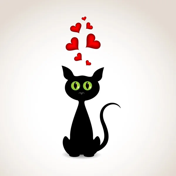 Aşk kedi — Stok Vektör