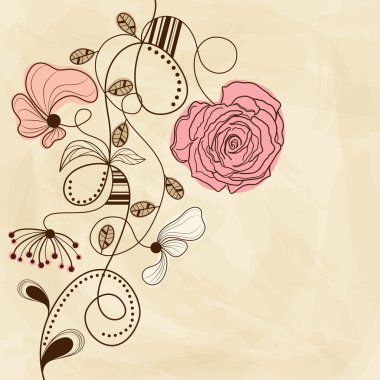 Pink flowers clipart