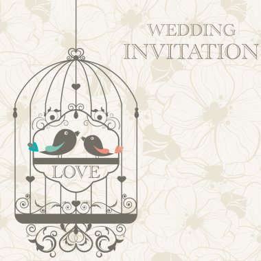 Wedding invitation clipart