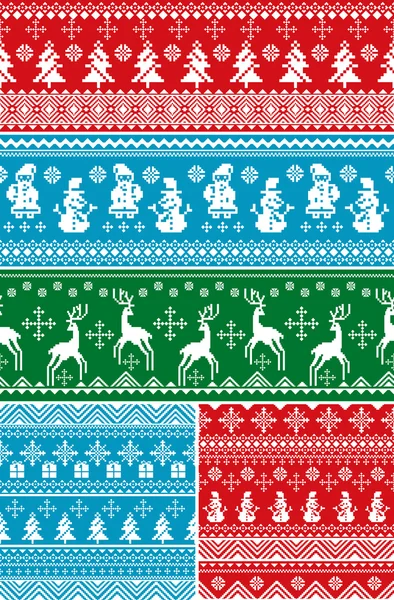 Bezešvé vánoční vzory — Stockový vektor