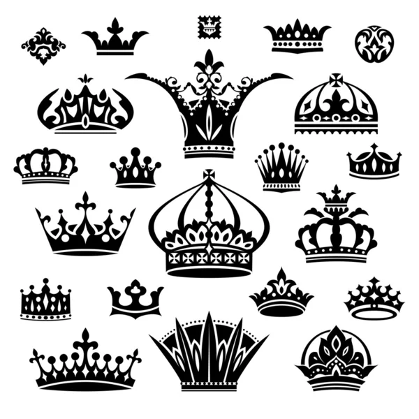 Set of different crowns — Stock Vector