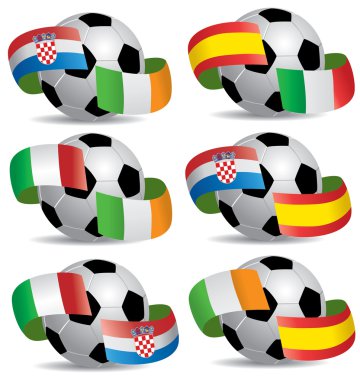 vektör futbol topuyla bayrakları