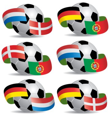 vektör futbol topuyla bayrakları