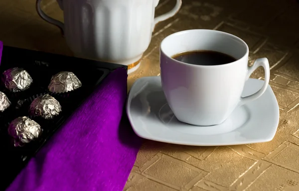 Café y chocolates — Foto de Stock