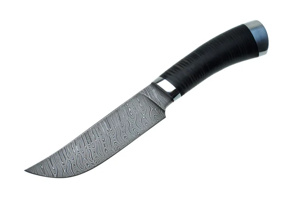 Kniv för jakt från en damask stål Stockbild