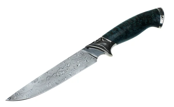 Knife for hunting from a Damask steel — Stock Photo, Image