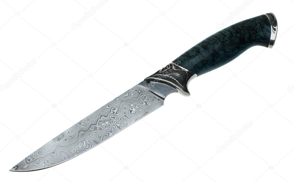 Knife for hunting from a Damask steel
