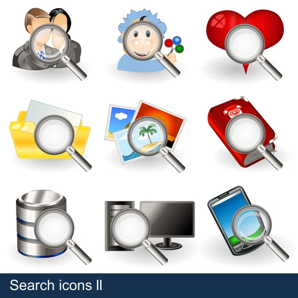 Icônes de recherche 2 — Image vectorielle