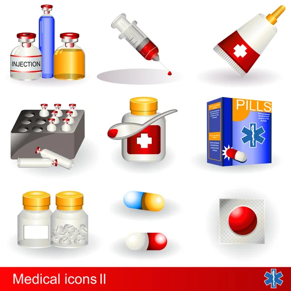 Iconos médicos 2 — Vector de stock