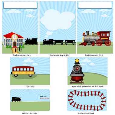 Steam train stationary clipart