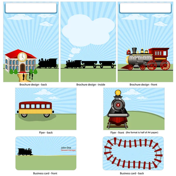 Tren de vapor estacionario — Archivo Imágenes Vectoriales