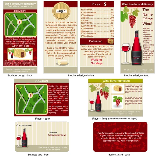 Rode wijn stationaire — Stockvector