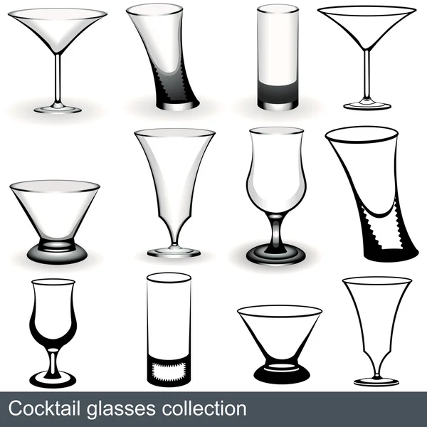 Cocktail glasses — Stock Vector