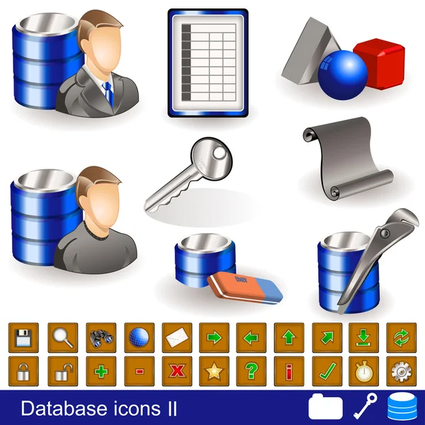Ícones de banco de dados 2 — Vetor de Stock