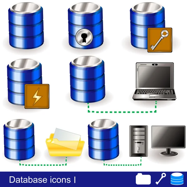 Datenbank-Symbole 1 — Stockvektor