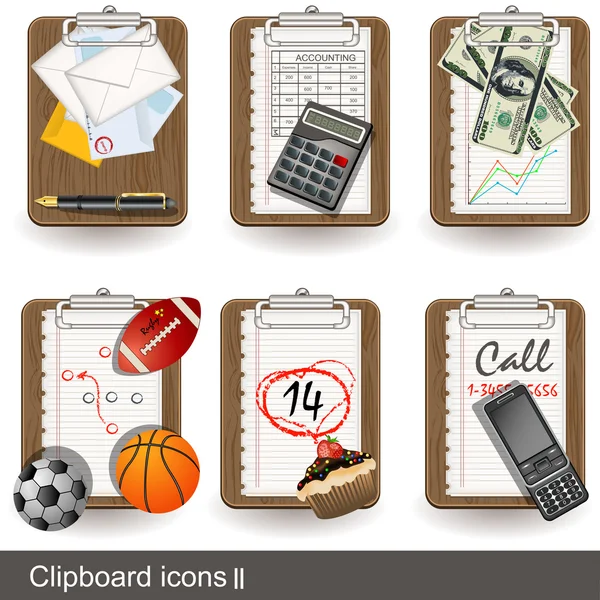 Clipboard icons 2 — Stock Vector