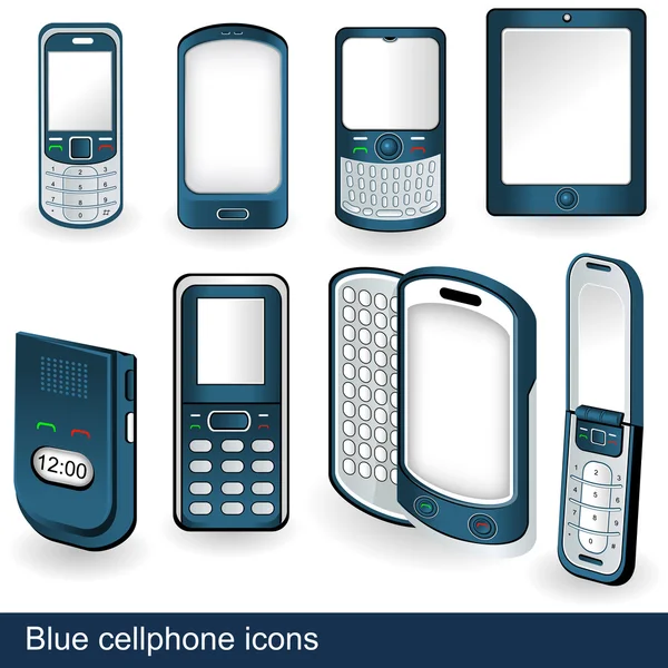 蓝色手机图标 — 图库矢量图片