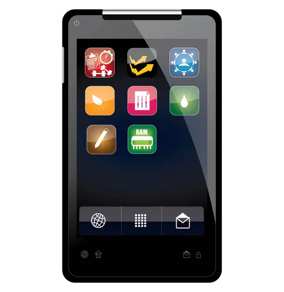 Telefone celular com ícones —  Vetores de Stock