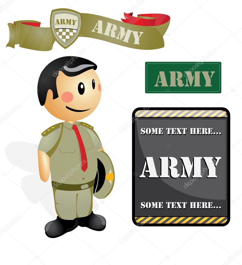 Cartoon soldier Officer